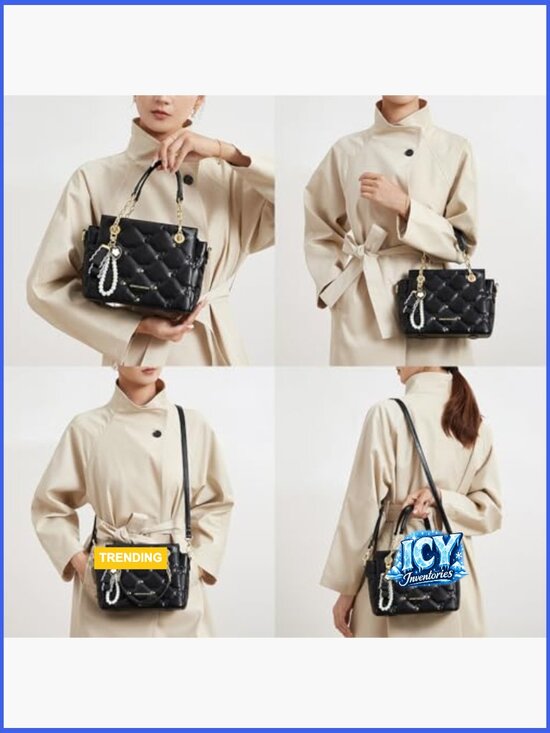 Faux Leather Satchel Bag with Adjustable Strap and Top Handle main image 4